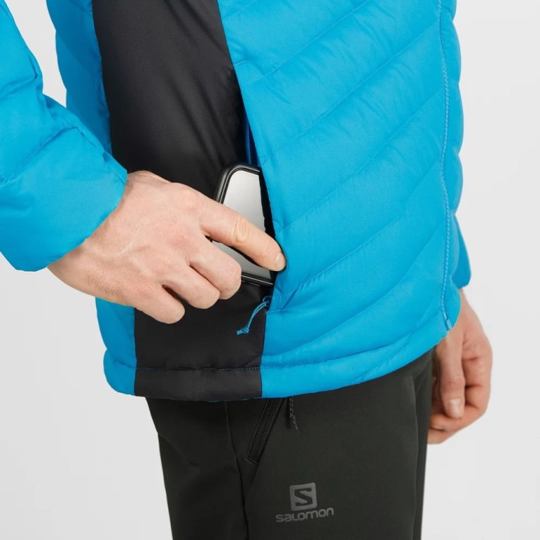 Turquoise Salomon Essential Xwarm Down Men's Insulated Jackets | IE LA8095